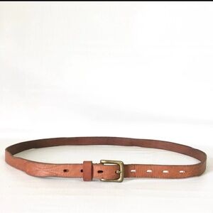 Bed Stu Women's Tan Leather Belt with Brass Buckle